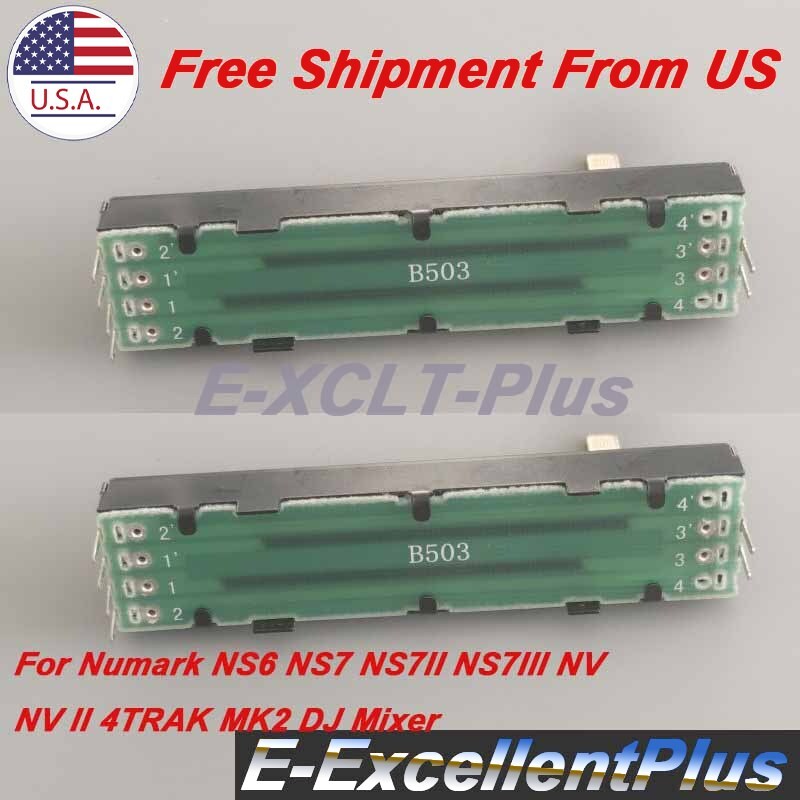 2X Channel Fader Line For Numark NS6 NS7 NS7II NS7III NV NVII 4TRAK MK2 DJ Mixer