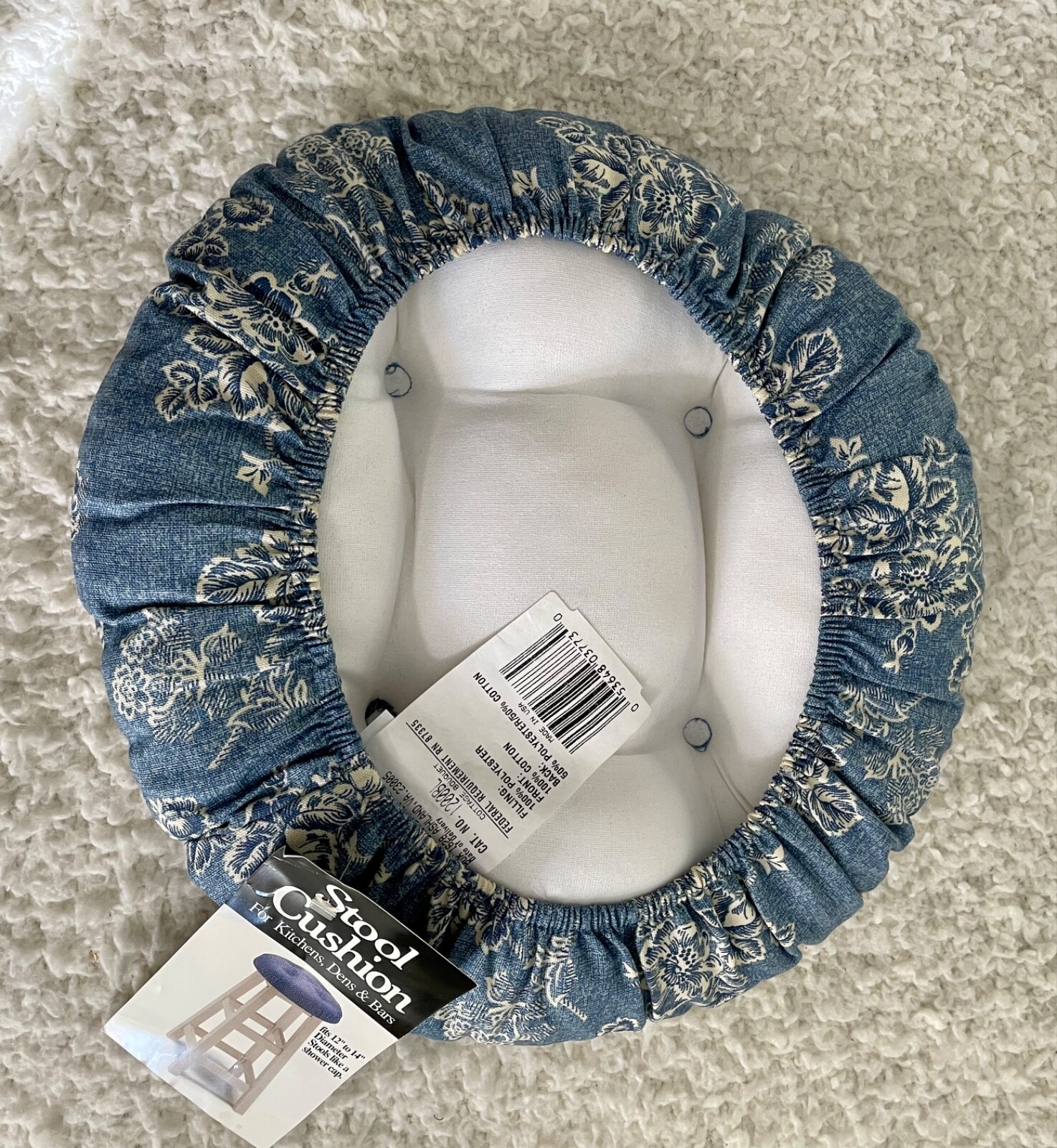 NWT Decorite Round Stool Cushion. Fits 12”-14” Diameter Stools.