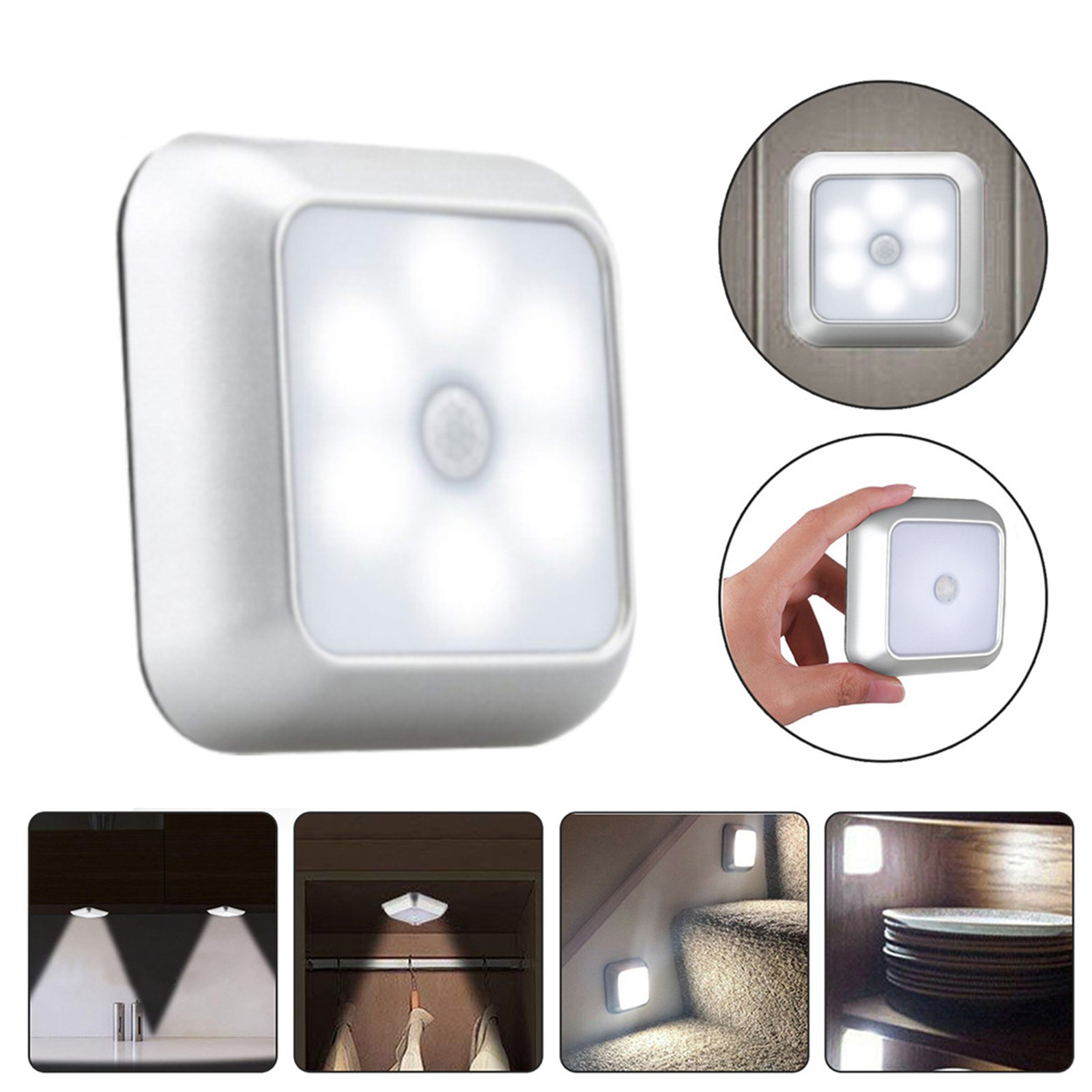 3-Motion Sensing Night Light Wardrobe Cabinet Sensor Light Magnetic Aisle Light