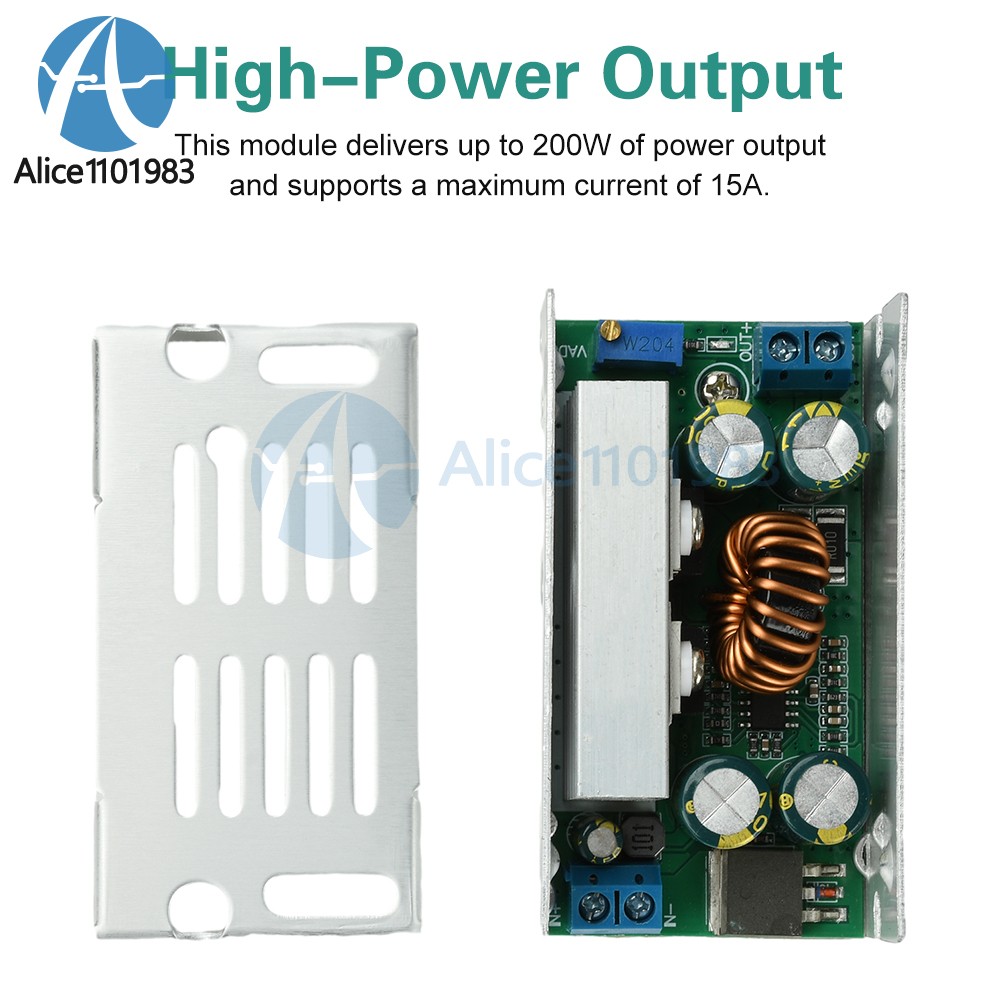 DC-DC 200W 15A Buck Converter 8-55V to 1-35V Adjustable Step down Power Module