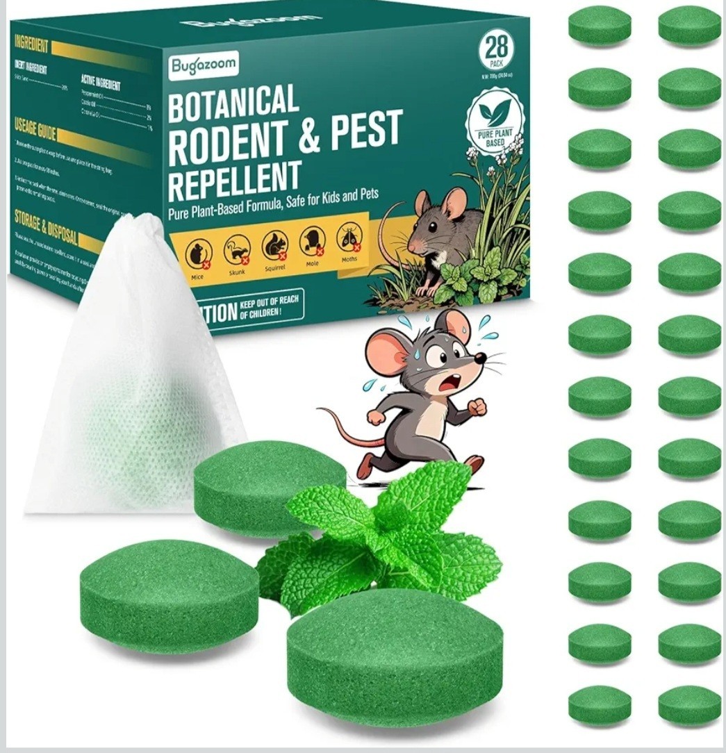 Botanical Natural Rodent Pest Repellent Indoor/Outdoor Safe For Pet Human 28 Ct