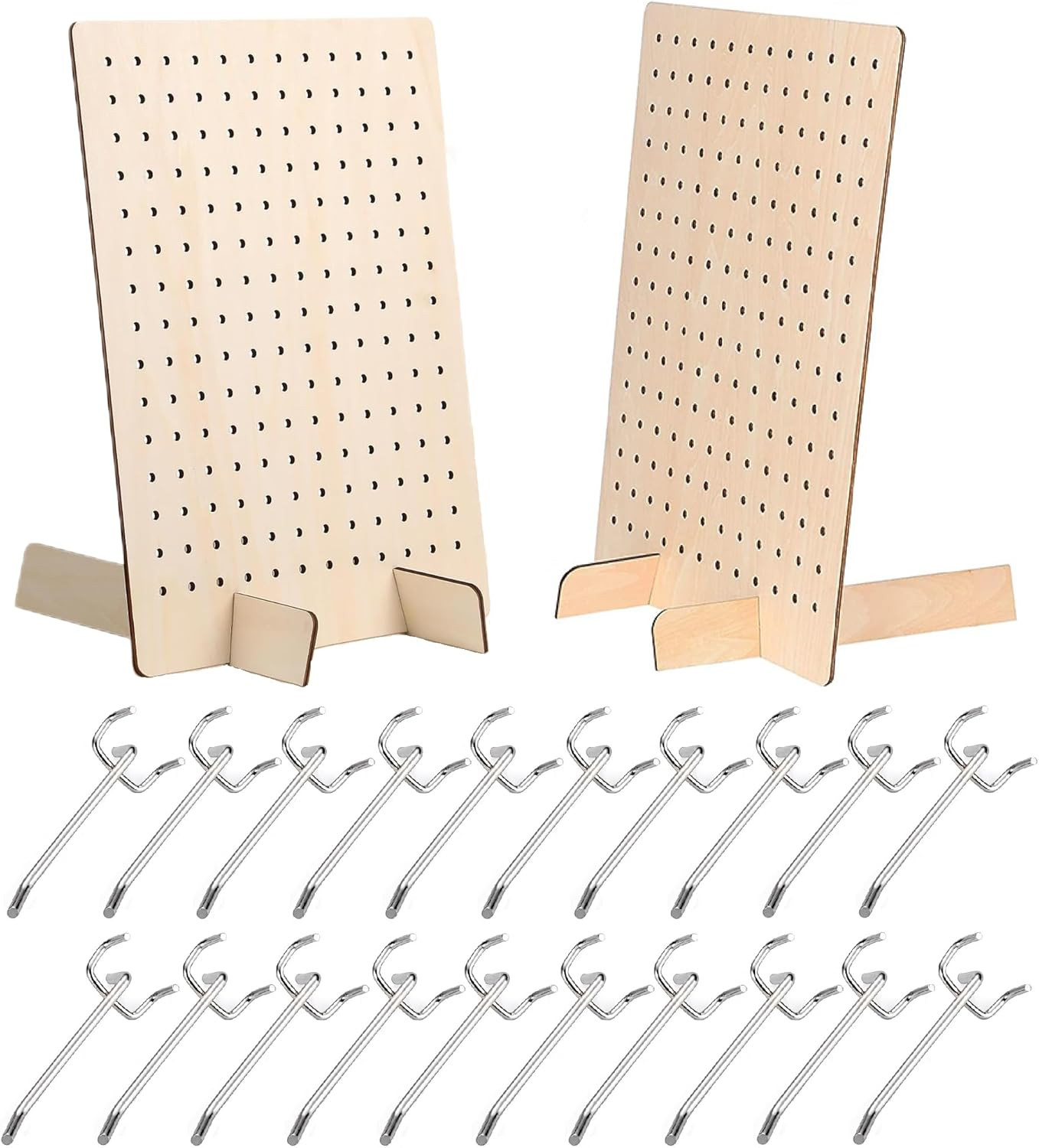 Bamboo'S Grocery Lokii 2 Pack Wooden Pegboard Display Stand, Retail Rack,17 X 13