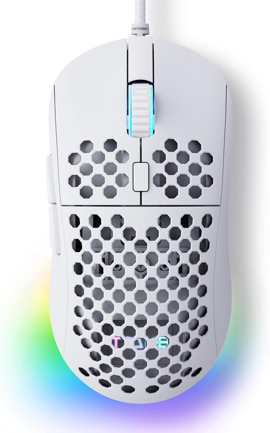 White TMKB Falcon M1SE Ultralight Honeycomb Competition Gaming Mouse 12800DPI