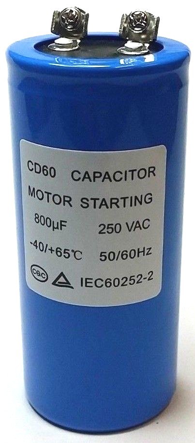 800uF  250V AC MOTOR STARTING CAPACITOR CD60 50x110mm Screw Terminal