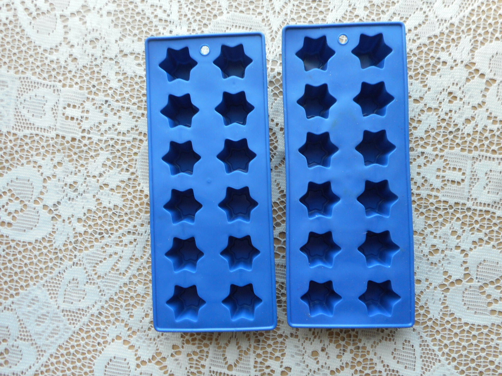 2 Silicone Ice Cube Molds Jello Stars 24 Small Stars