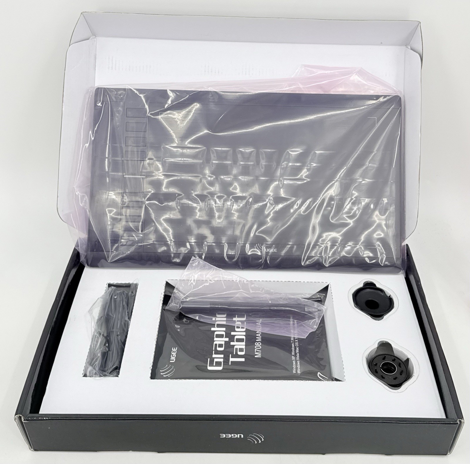 UGEE M708 Graphics Tablet USB Drawing Tablet w/ Stylus Pen & USB Cable Open Box