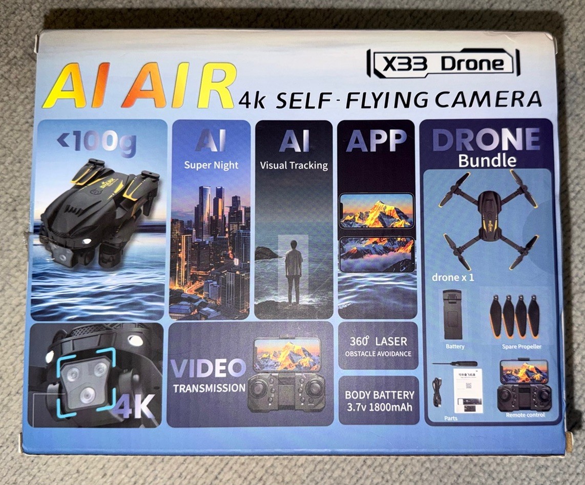 AI AIR X33 4K Camera Drone Obstacle Avoidance Gesture Control Wi-Fi FPV