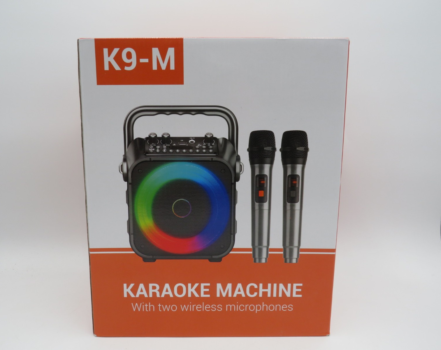 Karaoke Machine Portable Bluetooth Speaker with 2 Wireless Microphones