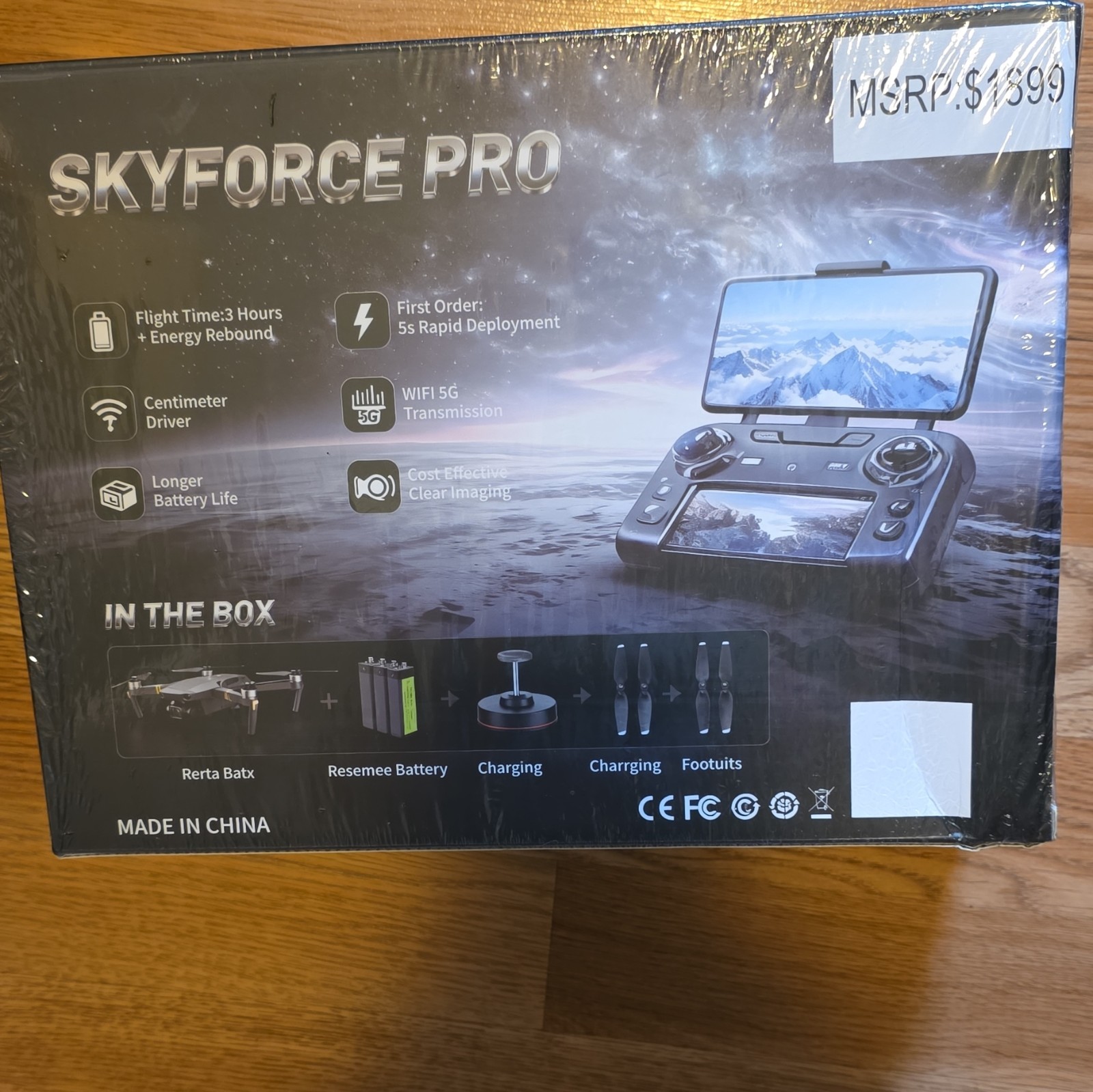 Skyforce Pro Foldable Drone 8K Video Recording WiFi 5G 3-Hour Max Flight Time