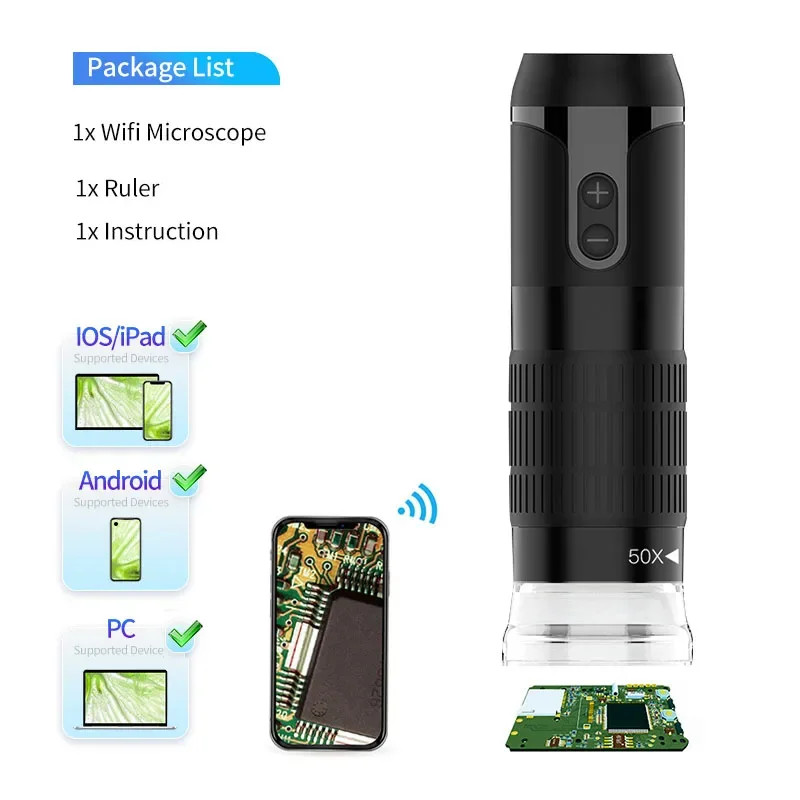 Handheld USB WIFI Digital Microscope1000X Magnifier 8 LED For iPhone Android PC