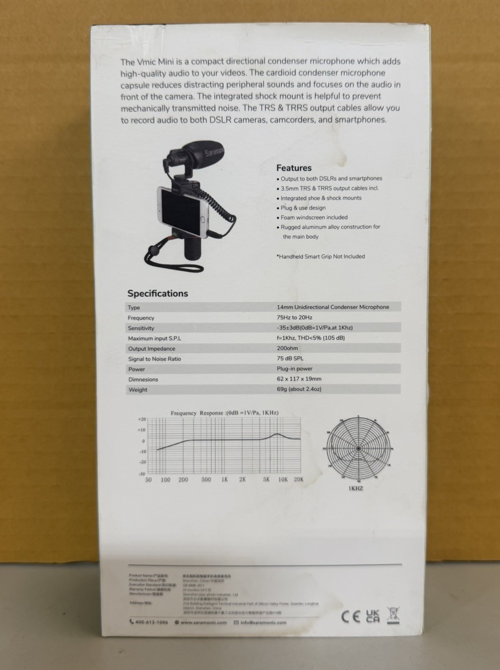 Saramonic Vmic Mini Ultra-compact Camera-Mount Shotgun Microphone