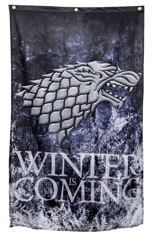 Calhoun HBO Game of Thrones House Stark Winter Is Coming 30x50 Polyester Banner
