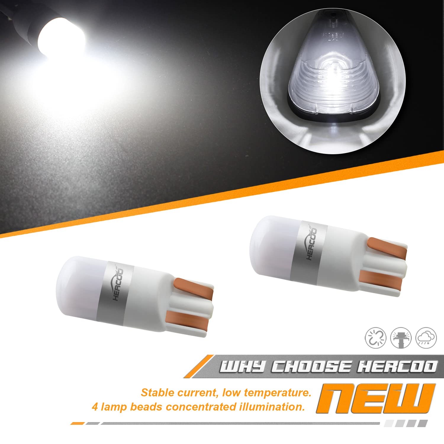 Smoke Roof Cab Marker Lights LED for F150-F550 Super Duty (5 Pack)