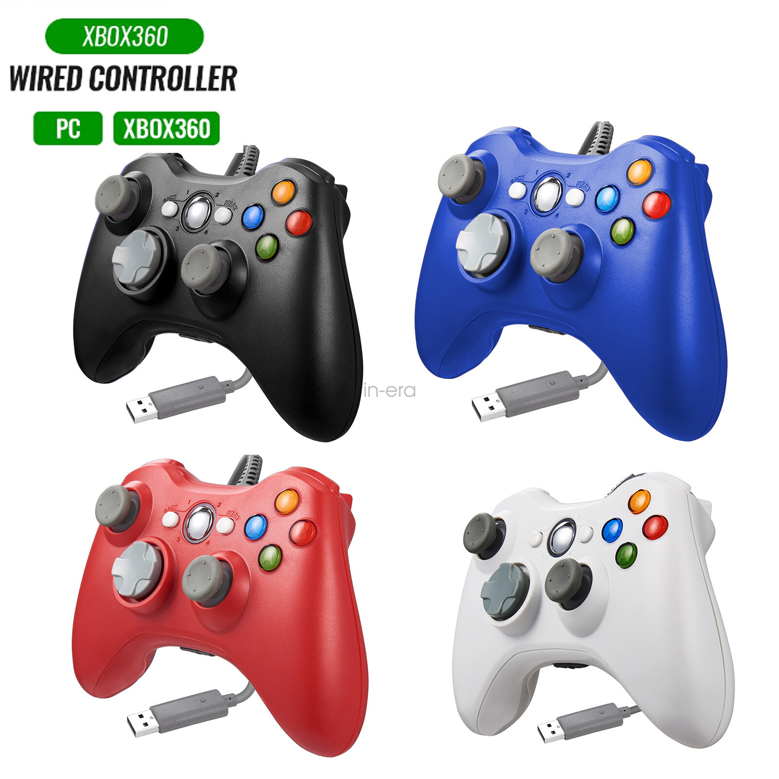 For Microsoft Xbox 360 Controller Gamepad Wired for PC Windows7 8 10 11 Xbox 360