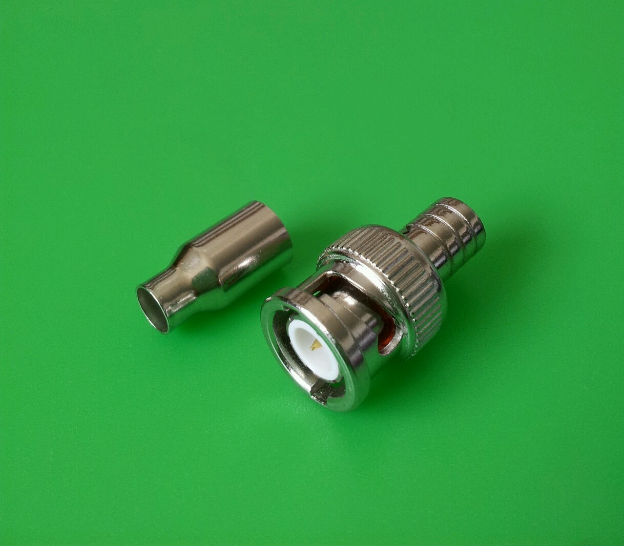 (2 PACKS) RG58/U Teflon BNC Male 2-PC Crimp-On Connector - USA Seller