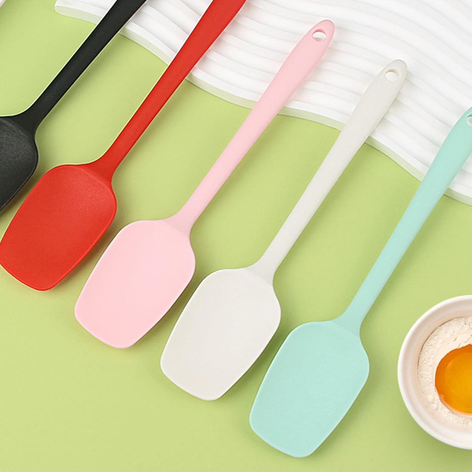 4 Pcs Spoonula Spatula Silicone Set - Heat Resistant Food Grade Flexible Spoon S