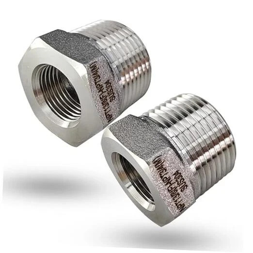 3/4" Male to 3/8" Female NPT Hex Bushing Reducer, 304 3/4" male X 3/8" female