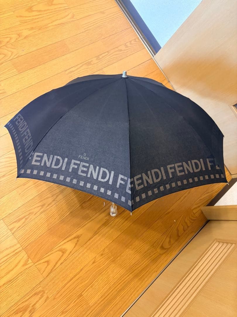 FENDI Folding Umbrella  Used Compact Travel Accessory Polyester