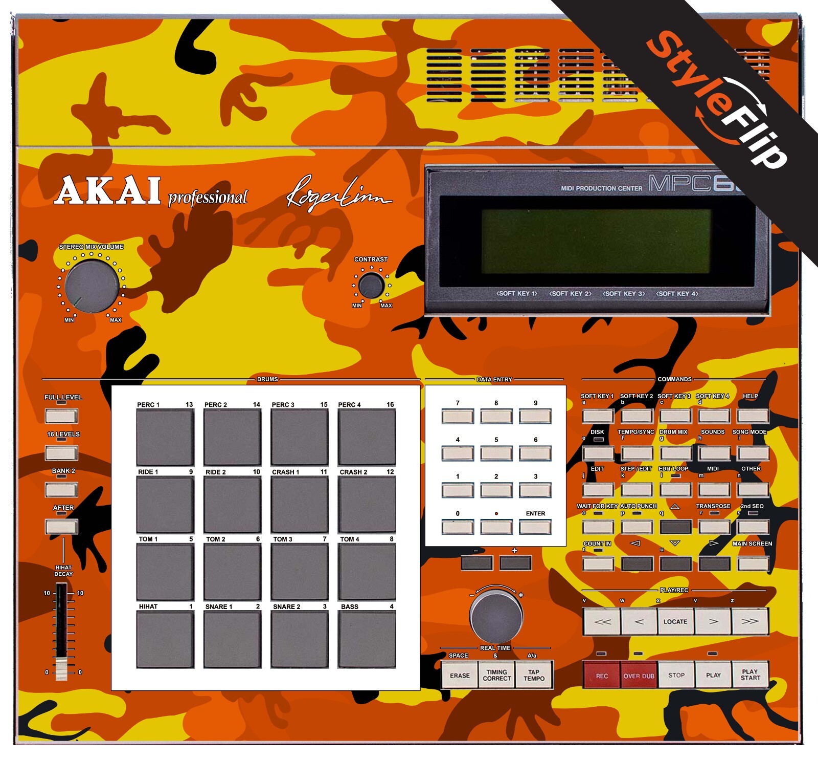 Akai MPC-60 Skin | Camo Orange | Protective Decal | StyleFlip Skins