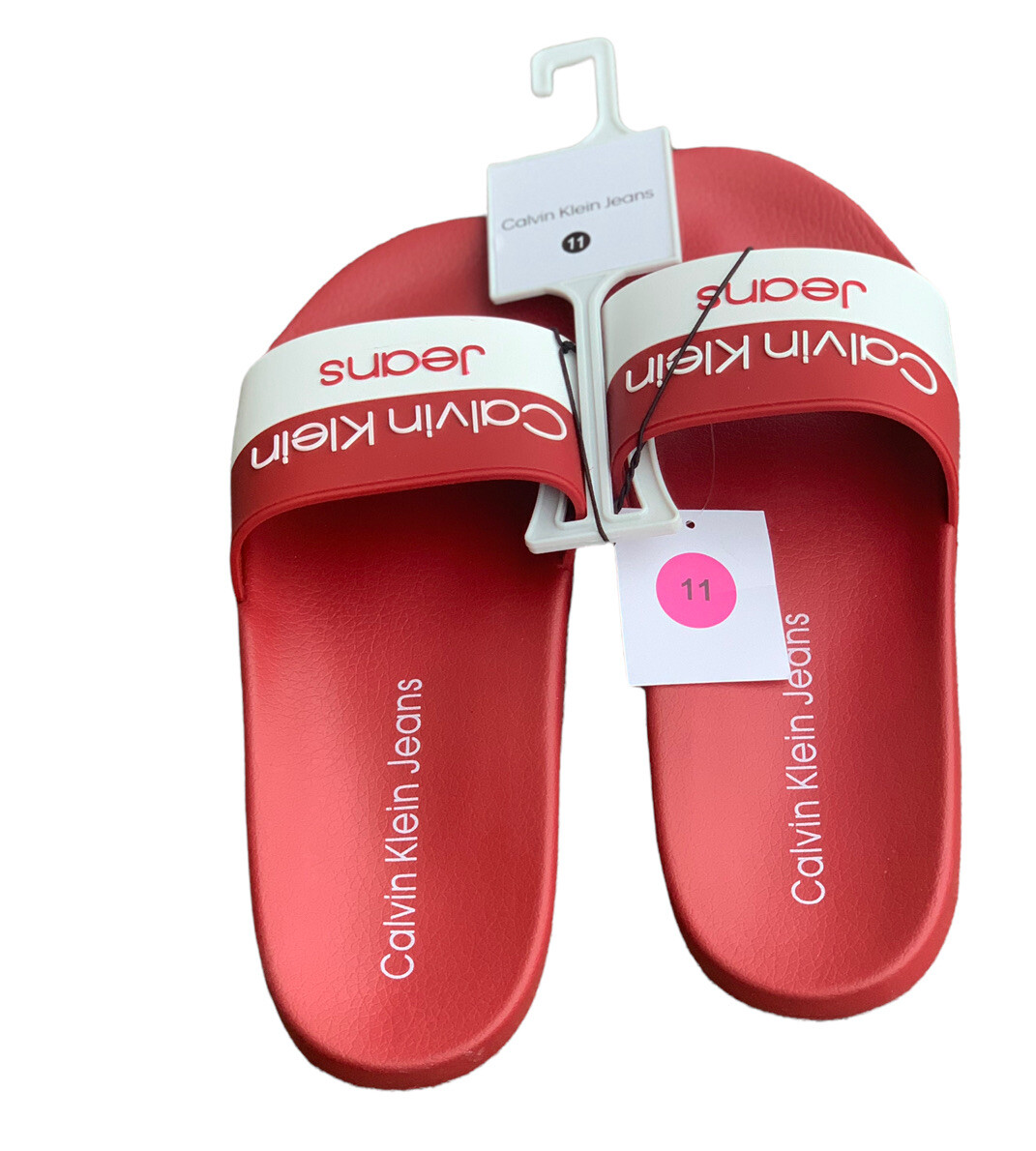 CALVIN KLEIN JEANS  Dark Red SY Men’s Slide On Outdoor/Indoor/Water Activities
