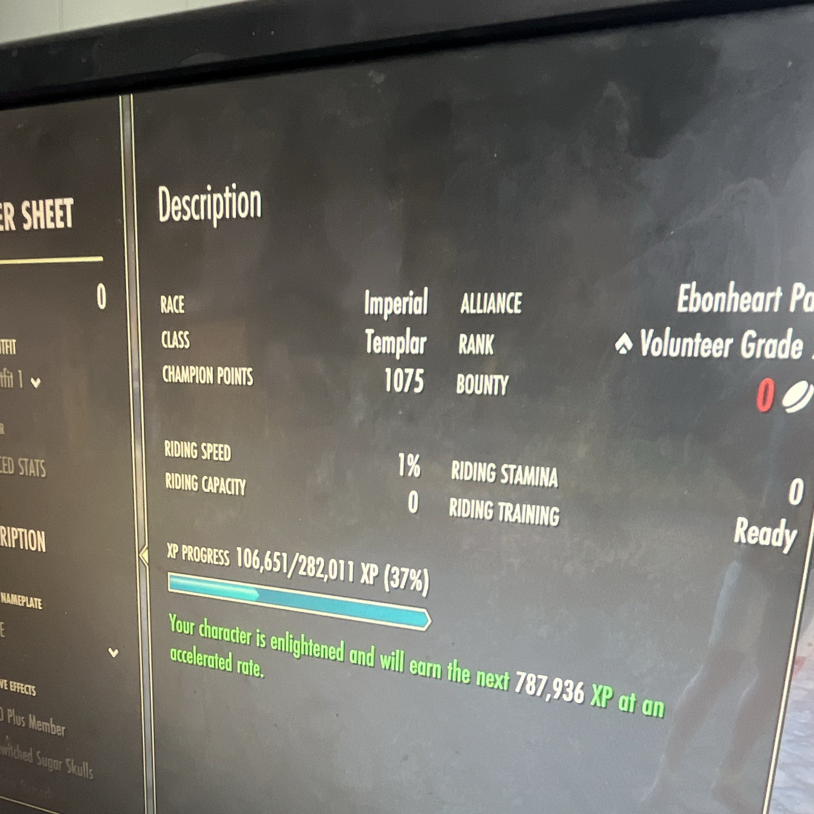 The Elder Scrolls Online Account Lv 1075 Dark Elf DK, Imp Templar