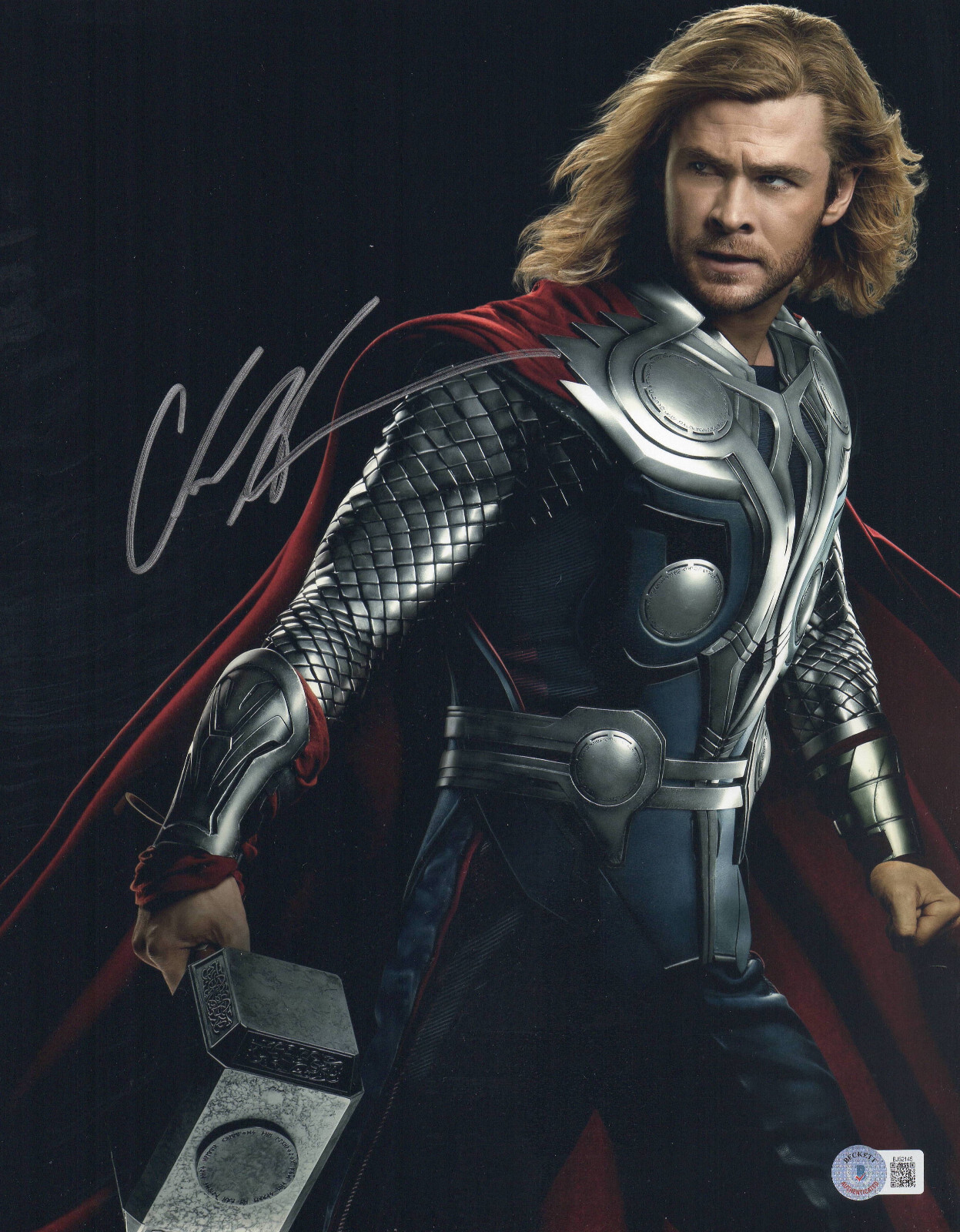 CHRIS HEMSWORTH SIGNED AUTOGRAPH 11X14 THOR PHOTO BAS BECKETT  MARVEL AVENGERS
