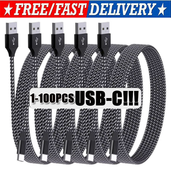 Lot USB-A to  Type-C Fast Charging Data SYNC Charger Cable Cord 3/6FT LONG