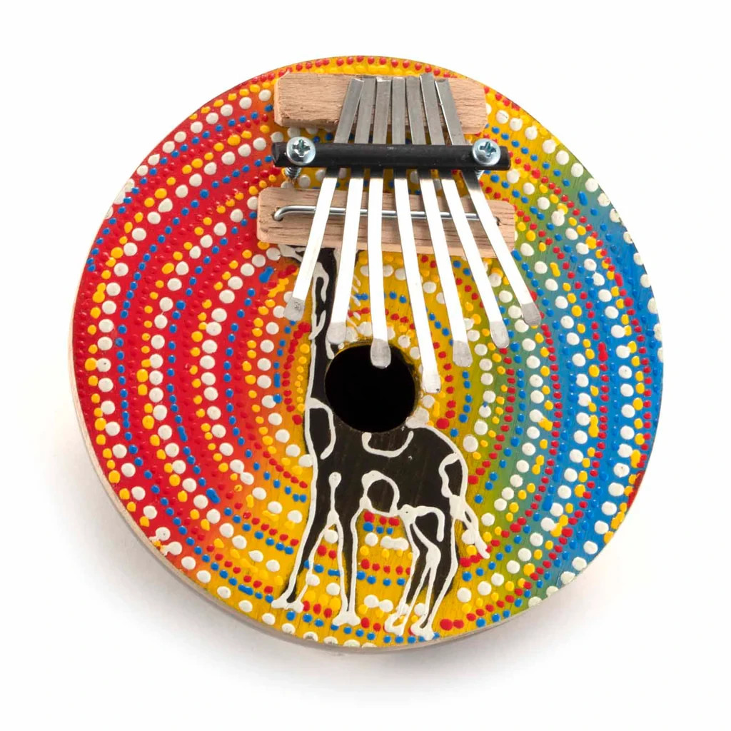 Kalimba Thumb Piano Giraffe Coconut Fair Trade Hand Painted Musical Instrument