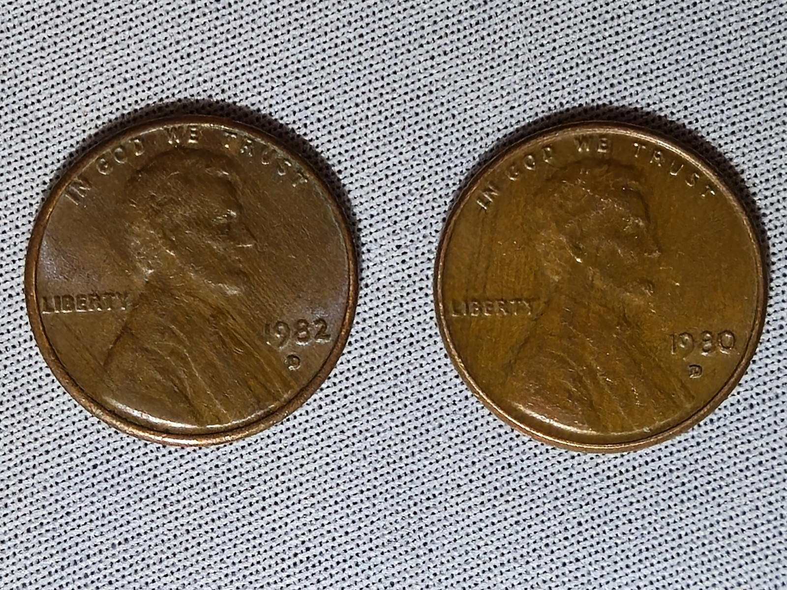 Two Woody Woodgrain Cents • Improper Alloy Mix