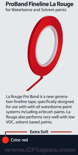 FBS ProBand Red #48490 Vinyl Fine Line Tape, 1/2in. x 60yd Custom Paint New!