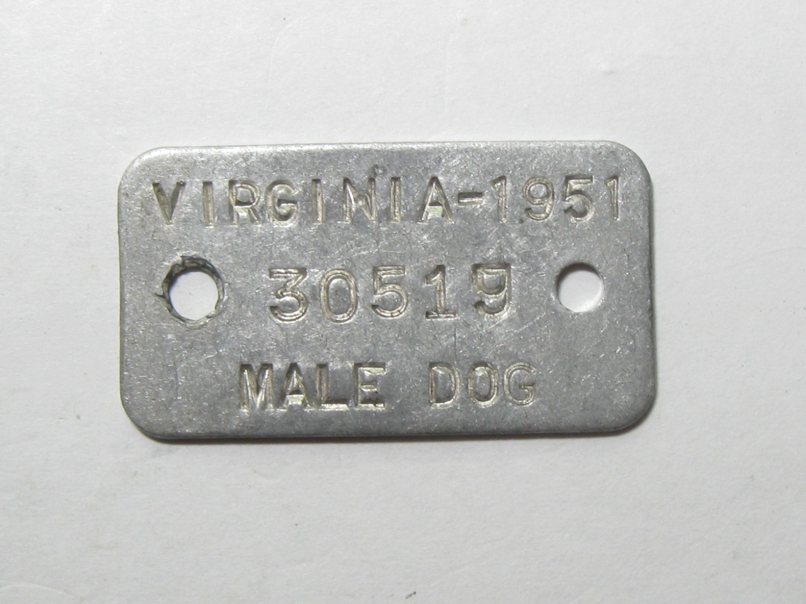 1951 VA Virginia Male Dog Tax Tag - #64947