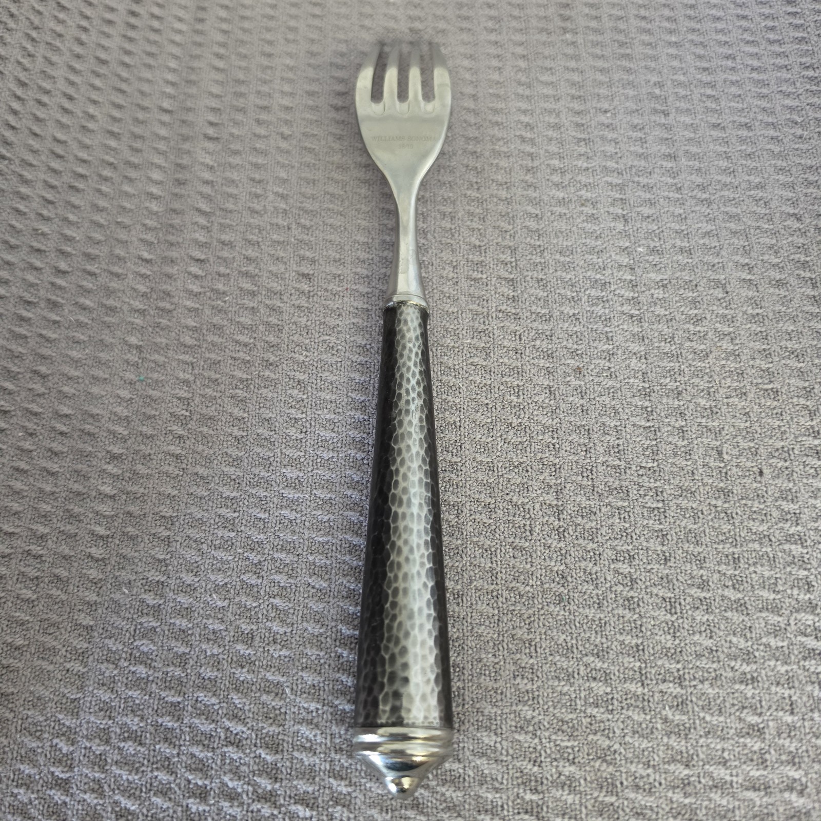 WILLIAMS SONOMA CUPOLA Dinner Fork TWO-TONE Hammered Stainless Flatware