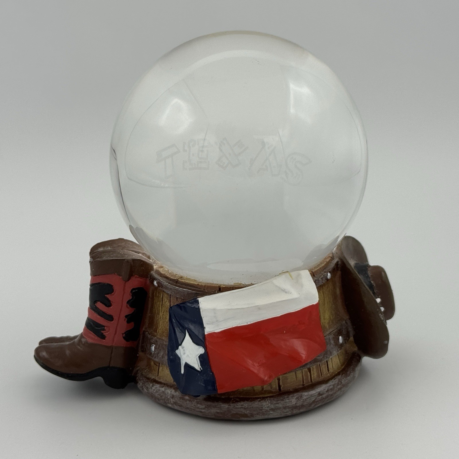 Texas Light Up Etched Glass Globe Color Changing LED Western Decor 4.25”
