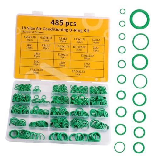485PCS AC O Ring Kit Automotive,Multi-Size A/C Metric O Ring Kit for 485 PCS