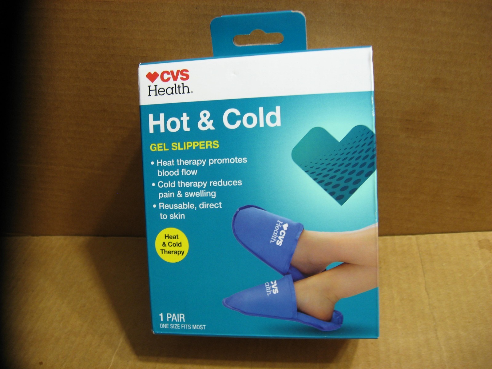 CVS Reusable Gel Slippers Hot & Cold New sealed promote blood flow Reduce Pain +