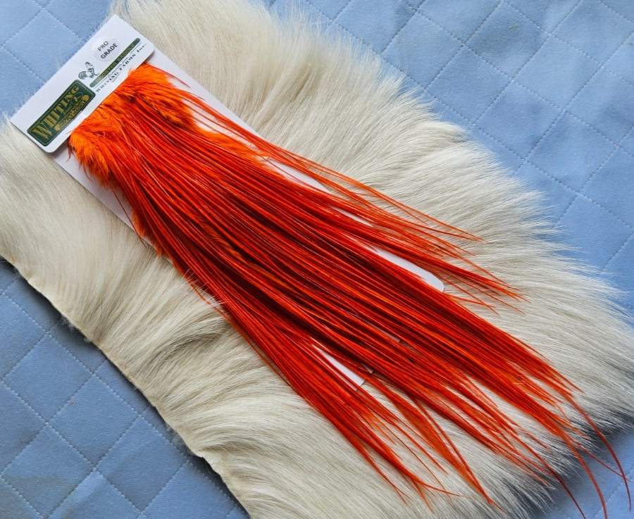 Whiting  Dry Fly  Full Saddle,, Color;  Dyed Orange.   Free Shipping.
