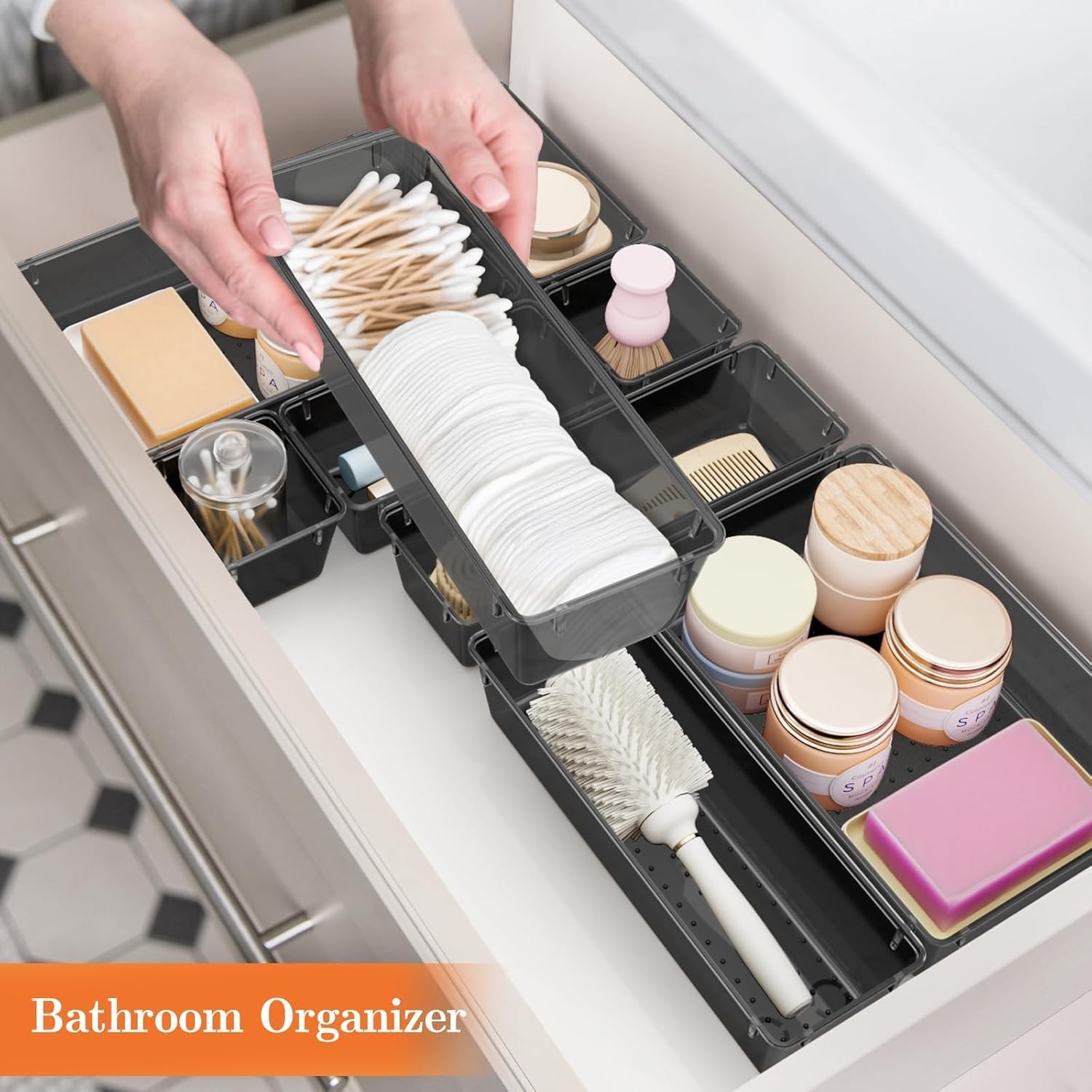 25 PCS Plastic Drawer Organizer Set, 4-Size Versatile Organizer Trays & storage