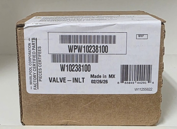 Genuine OEM Whirlpool Refrigerator Water Inlet Valve WPW10238100 New