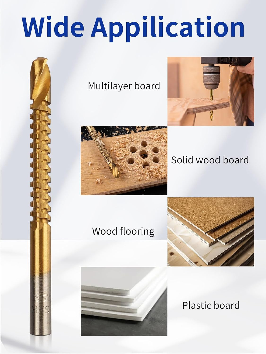 8 Pack 3-10Mm Titanium Coated HSS Twist Drill Bits | Serrated Side Cutting Drill