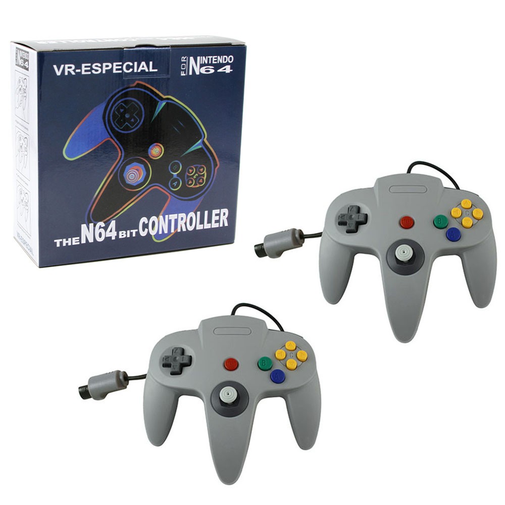 N64 - 5' Solid Grey Classic Controller X 2 Hexir (Nintendo 64 Wired Gamepad)