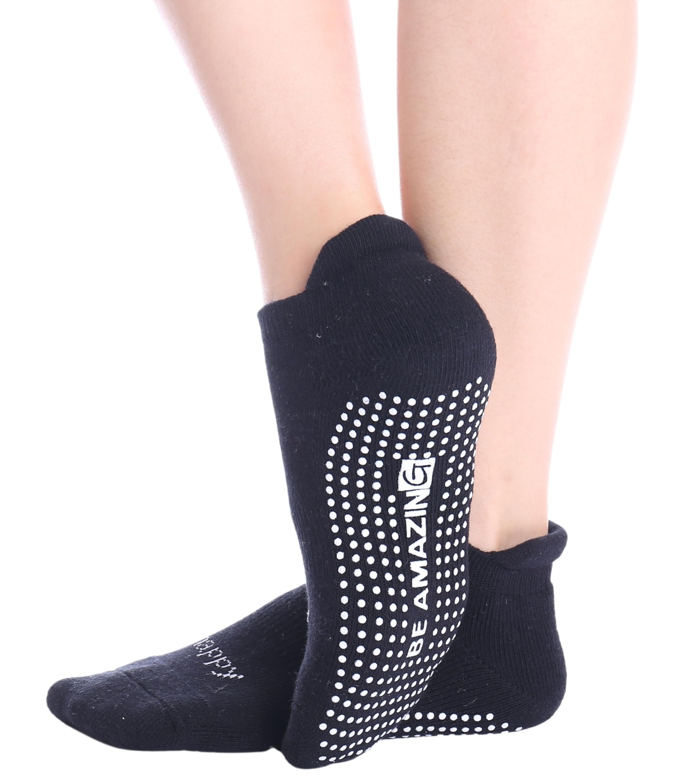 Non-Slip Socks Yoga Barre Pilates Hospital Maternity Sock w/Grips for Women M...