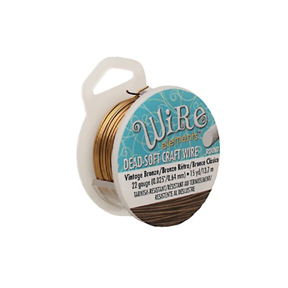 Vintage Bronze Color Wire Beadsmith 22 gauge 15yd Spool 41518 Round Crafts Jewel