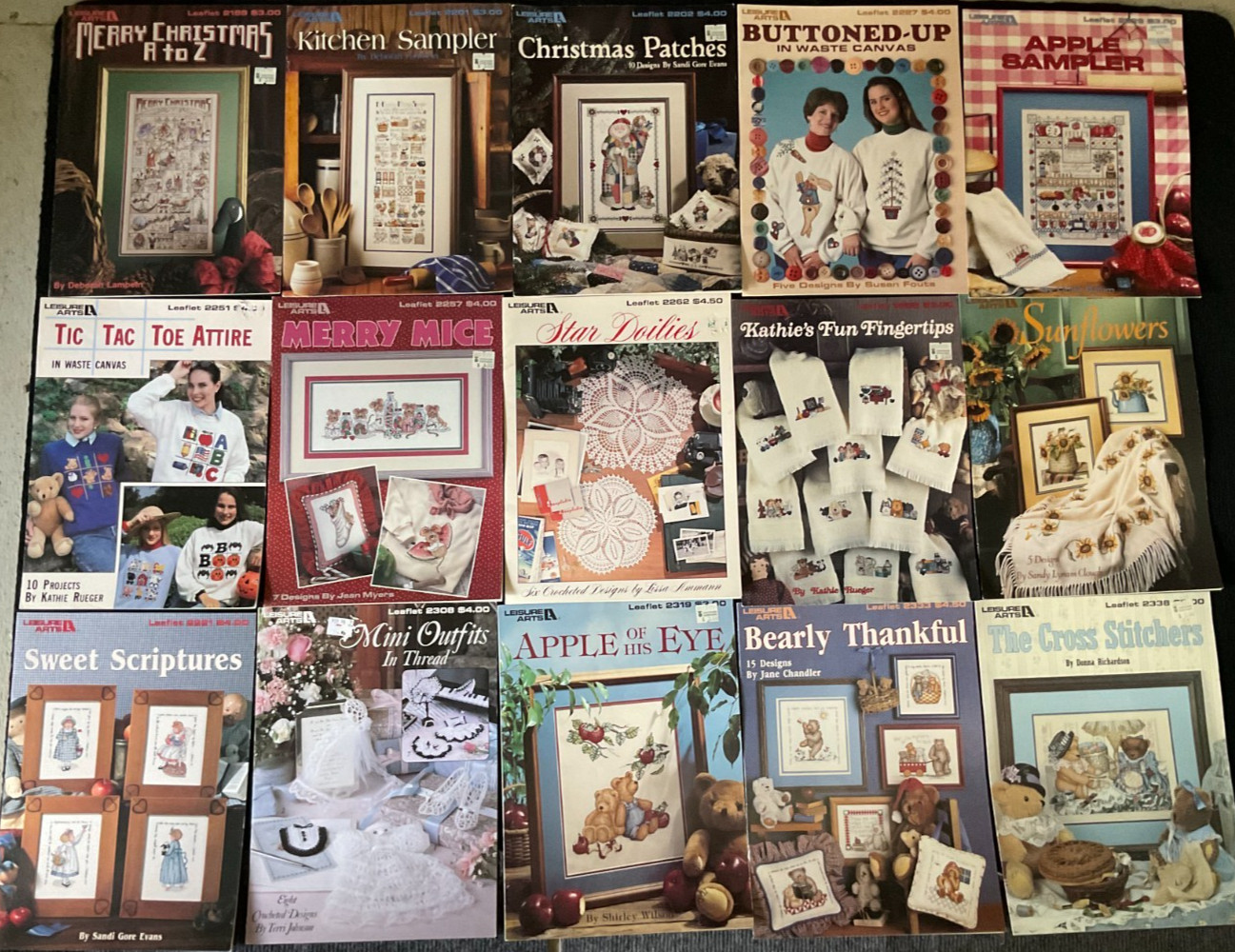 LEISURE ARTS LEAFLETS- 2188- 2338 -MANY CHOICES- CROSS-STITCH, KNIT OR CROCHET