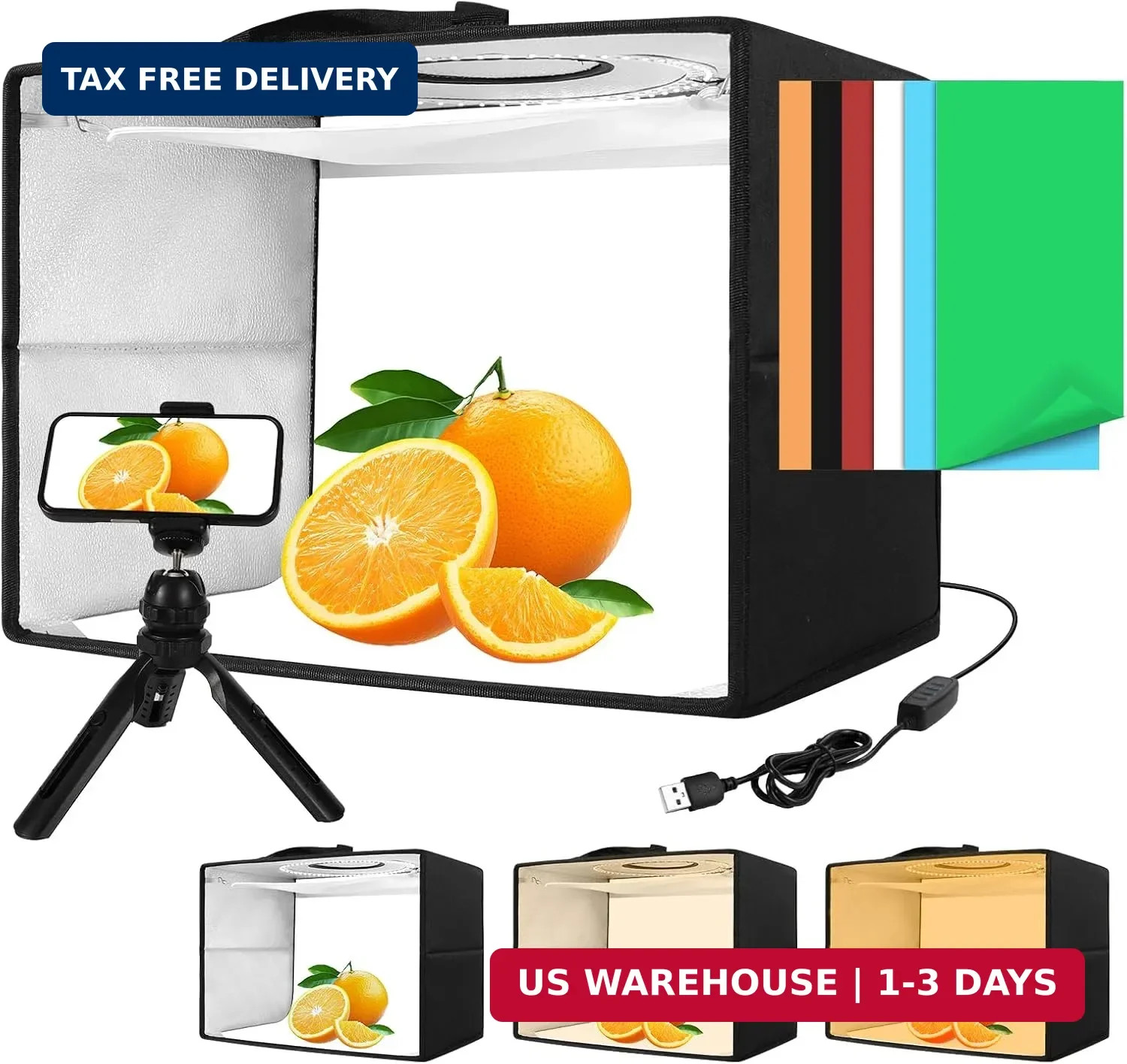 Light Box with Tripod, 12/16/20/24/32 Inch Lightbox with CRI 95 120 White Warm L