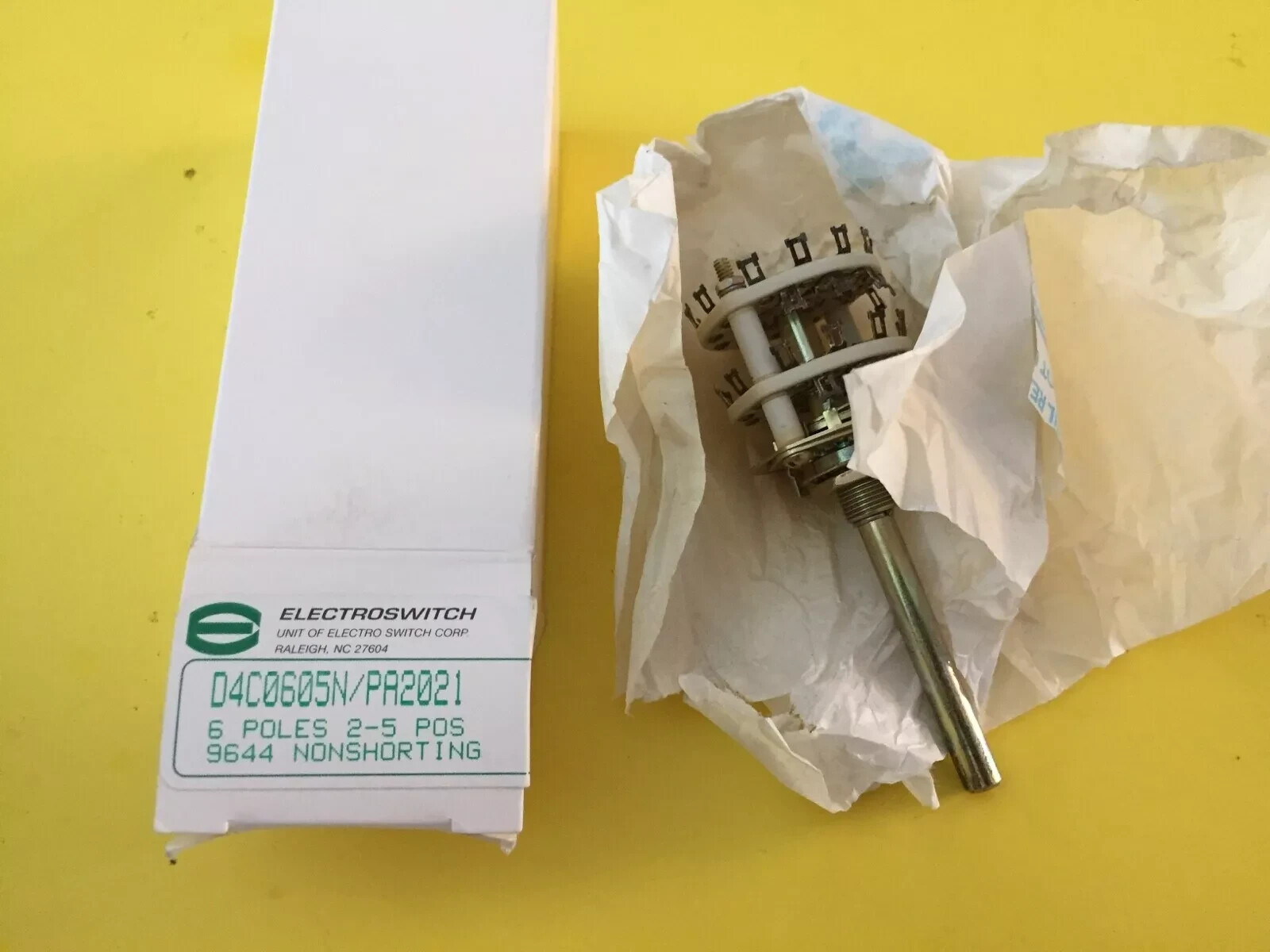 NEW Electroswitch D4C0605N / PA2021 6 Poles 2-5 Position 9644 Nonshorting