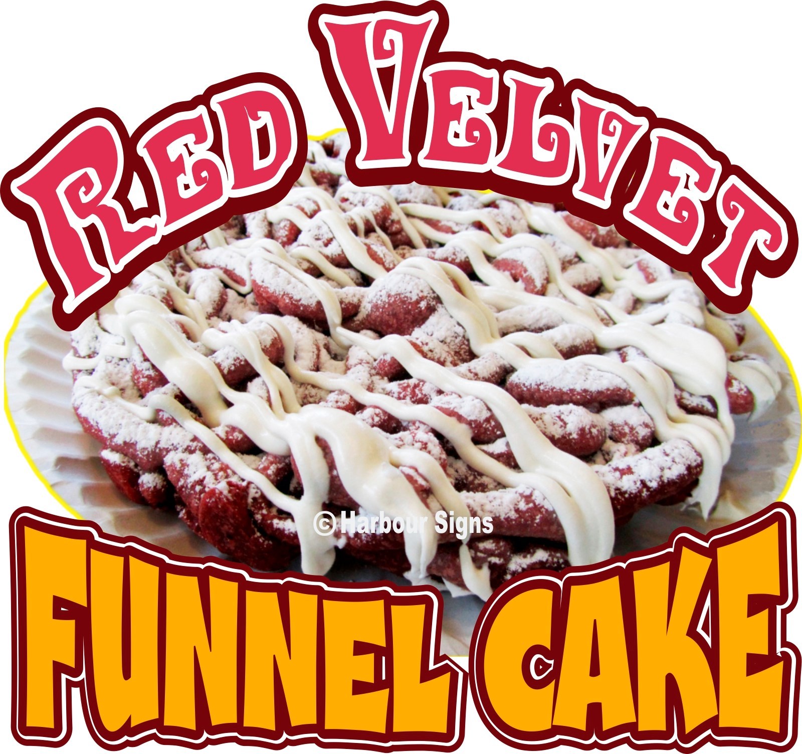 Red Velvet Funnel Cake Decal 14" Concession Trailer Food Truck Vinyl Sticker