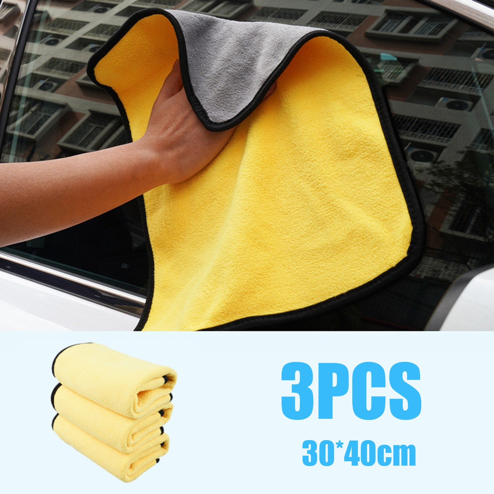 Car Wash Towel Microfiber Plush Cleaning Drying Cloth Resuable
