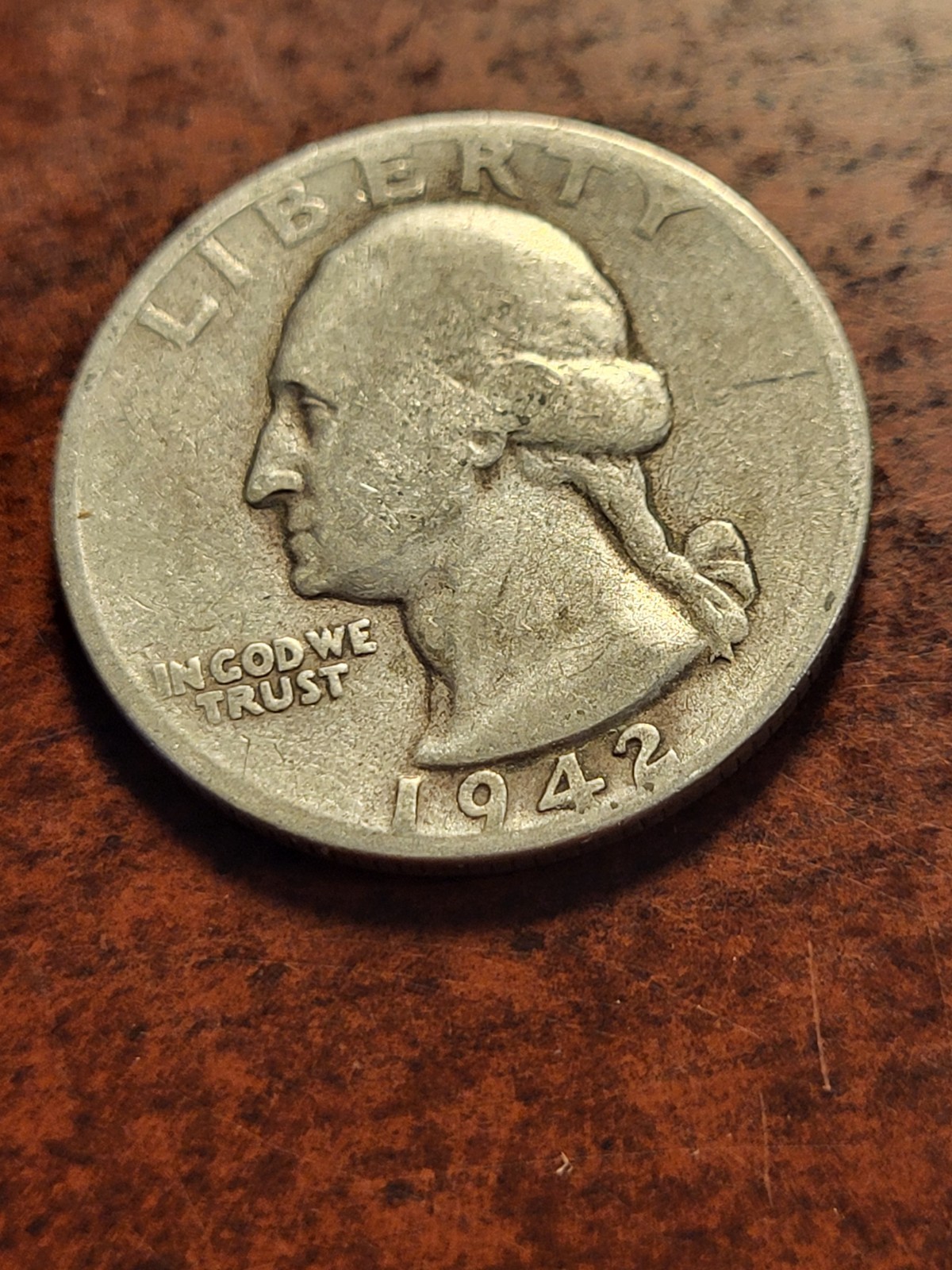 1942 Washington Silver Quarter, Philadelphia    inv05    q46