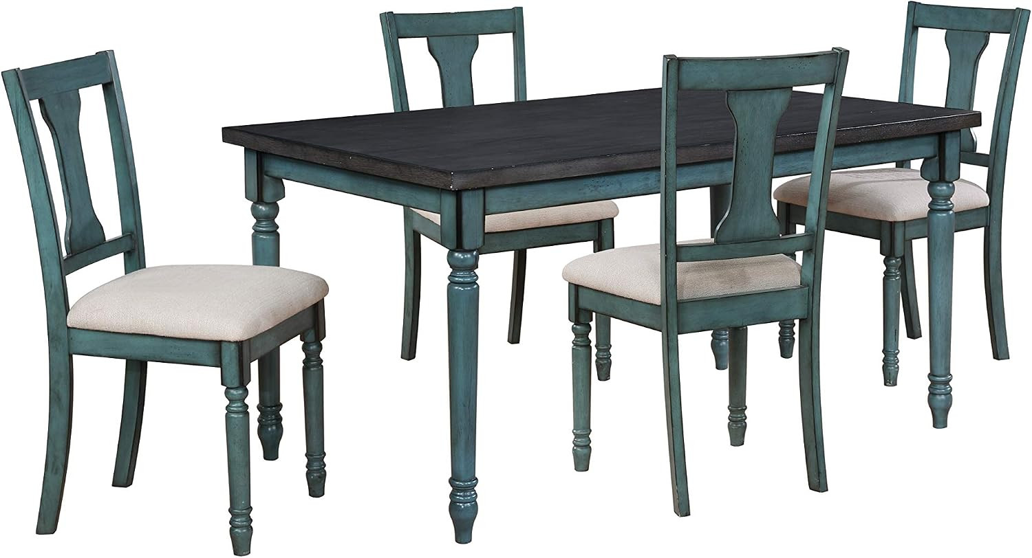 Willow 5Pc Teal Dining Set