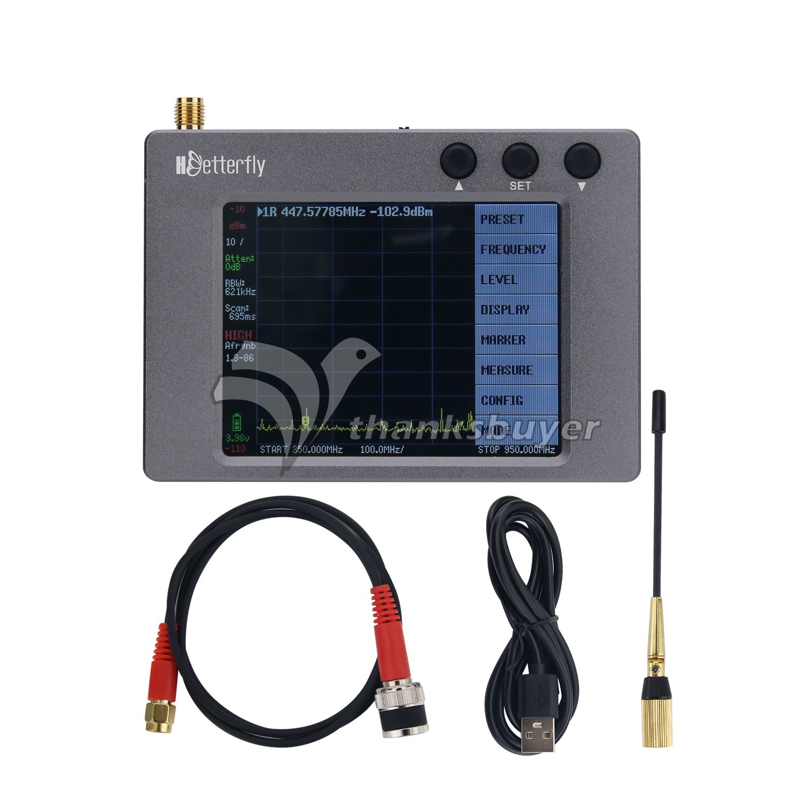 KN800 Plus 350-950MHz Wireless Mic Interference Signal Analyzer Frequency Meter